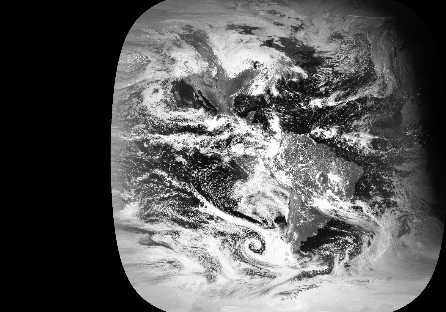 Sample Channel 1 (visible) image of the GridSat-GOES