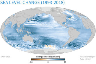 2019 Sea Level Changes Map