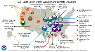 2021 U.S. Billion Dollar Disasters Map