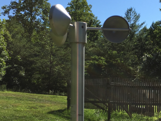 Photo of a three-cup anemometer at a USCRN station