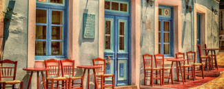 Illustration of Cafe in Greece