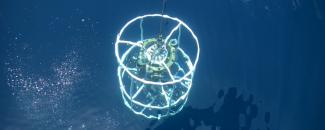 Photo of a CTD device in the Gulf of Mexico