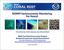 NCRMP socioeconomic monitoring for Hawaii
