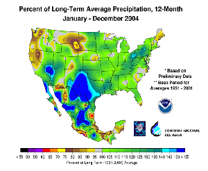 12-month percent of average precipitation, January-December 2004