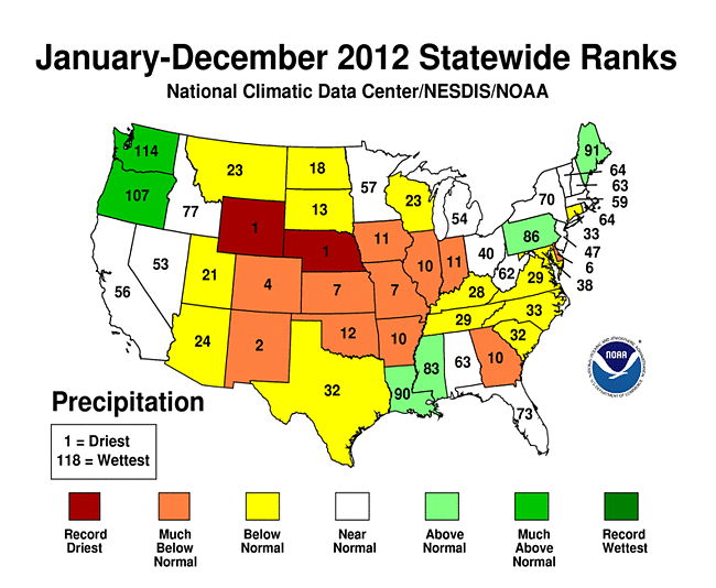 12-month state precipitation ranks