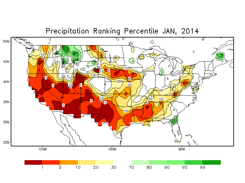 CPC (NOAA Climate Prediction Center) Precipitation Percentile