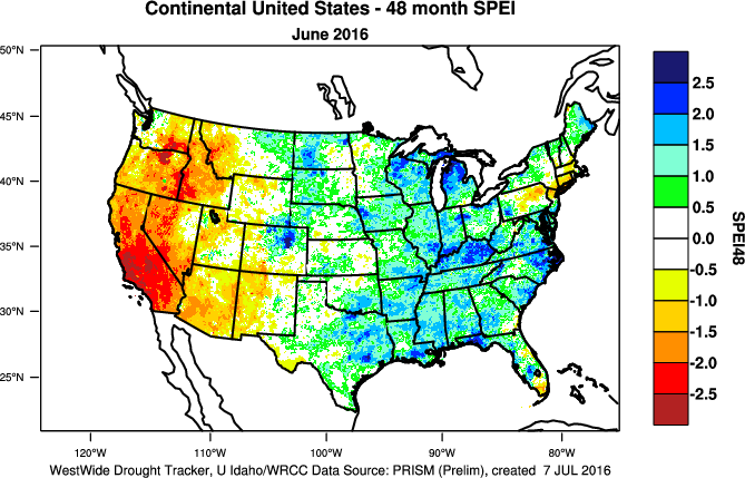 48-month SPEI map