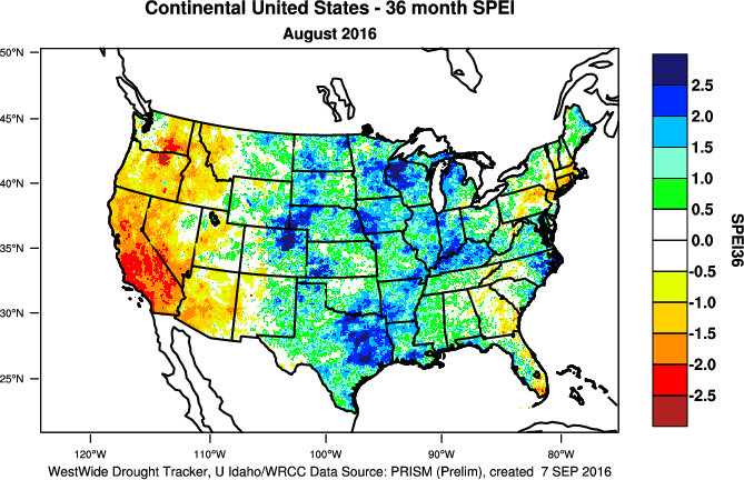 36-month SPEI map