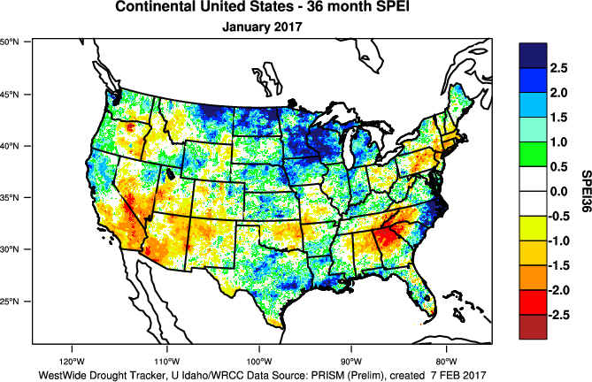 36-month SPEI map