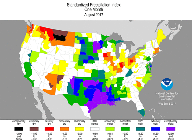 1-month Standardized Precipitation Index