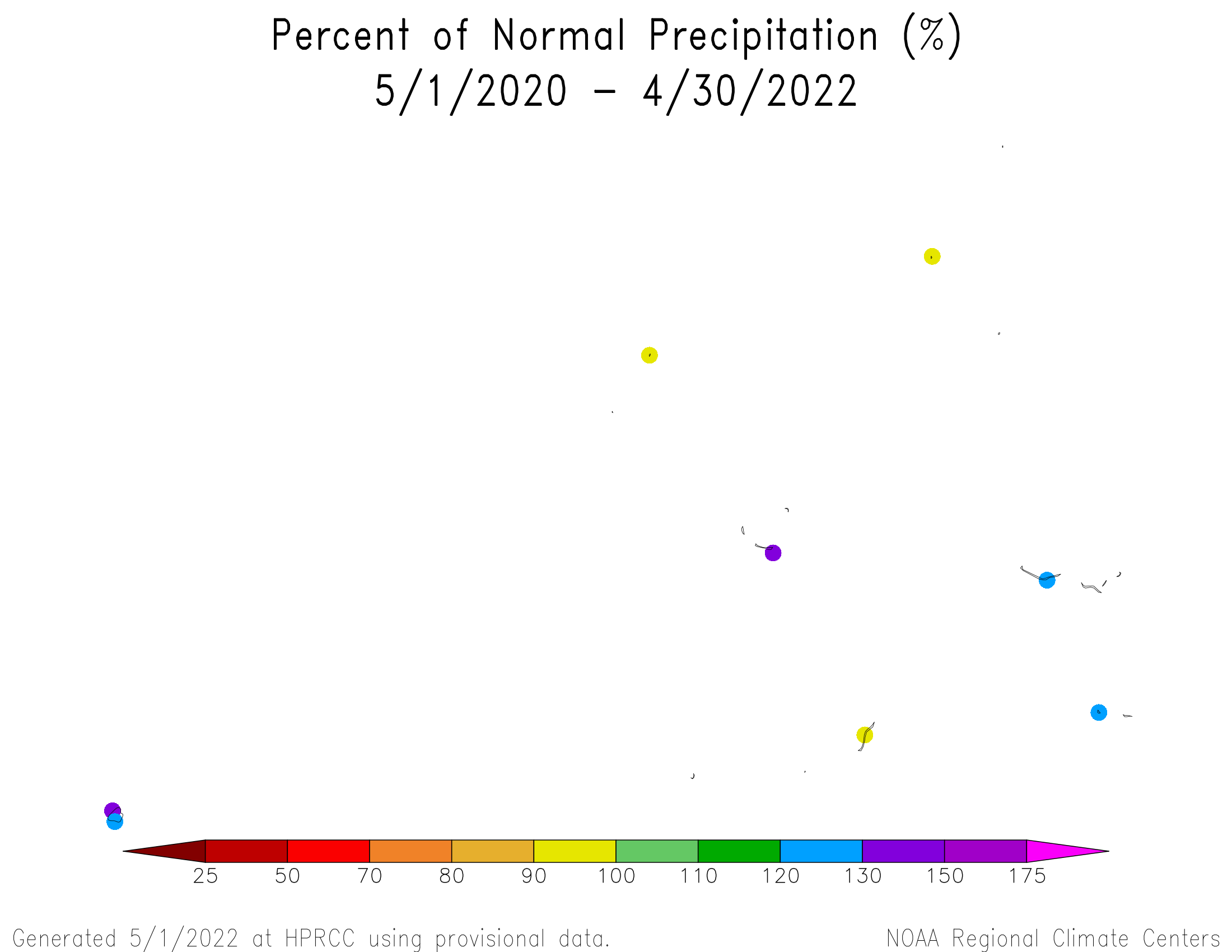 24-month Percent of Normal Precipitation for the Marshall Islands