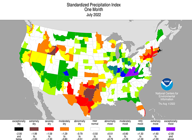 July 2022 Standardized Precipitation Index