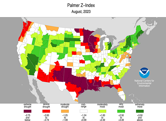 August 2023 Drought Report  National Centers for Environmental Information  (NCEI)