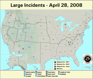 Large fires on 28 April 2008