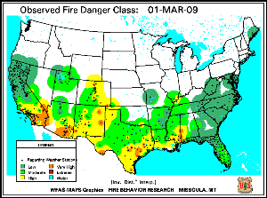 End of month Fire Danger map