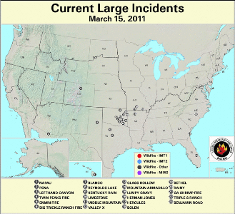 Large Fire Map for March 15