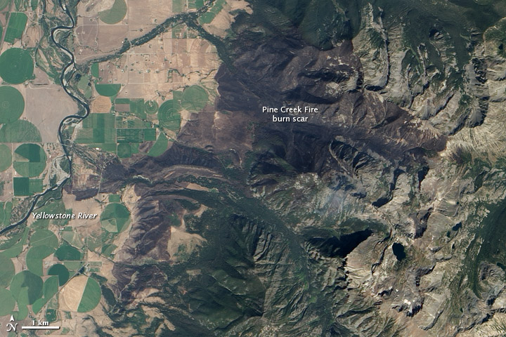 Montana Burn Scar for Pink Creek Fire on 7 September 2012