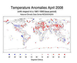 April's Land Surface Temperature Anomalies in degree Celsius