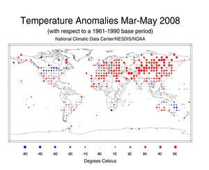 March-May Land Surface Temperature Anomalies in degree Celsius