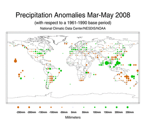 March-May Precipitation Anomalies in Millimeters