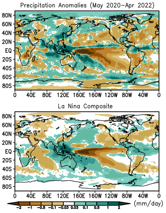 May 2020-April 2022 GPCP precipitation anomalies