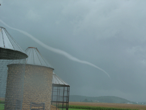 Tornado photograph in Sauk County, Wisconsin during the evening of August 18, 2005 
