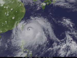 Satellite animation of Typhoon Haitang during July 17-18, 2005