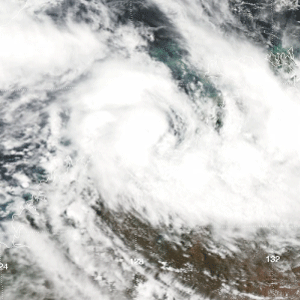 Satellite image of Tropical Cyclone Daman on January 04, 2008