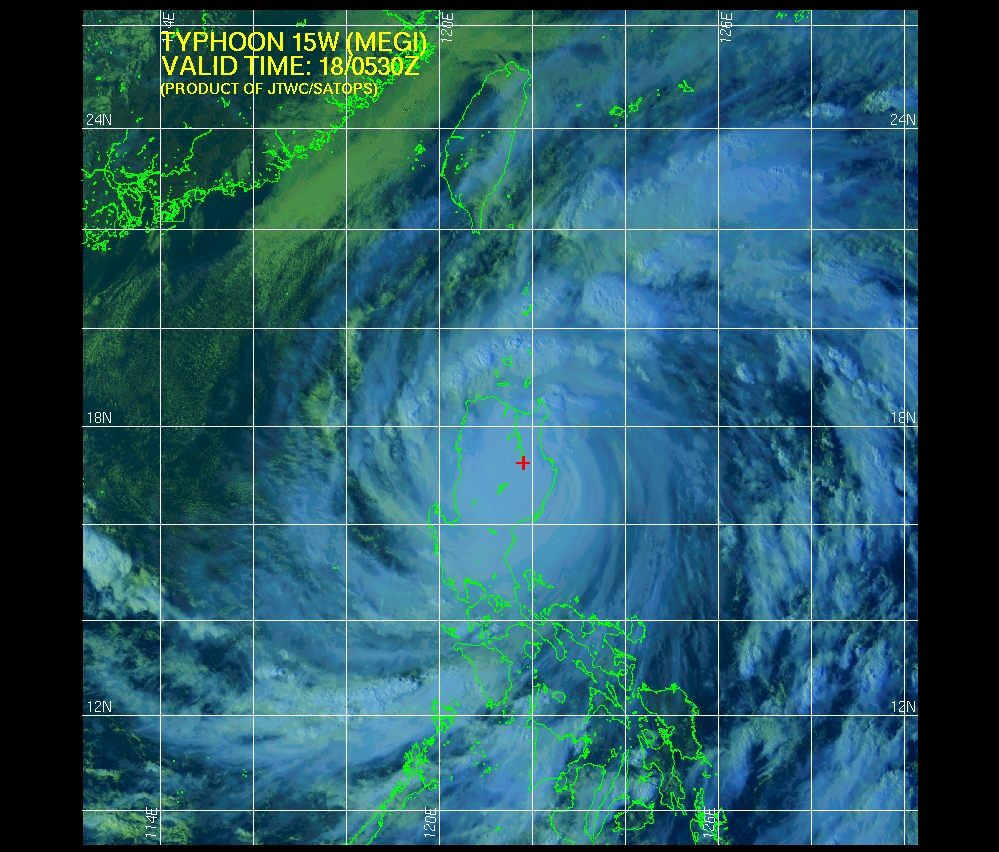 Typhoon Megi over the northern Philippines on 18 October, 2010