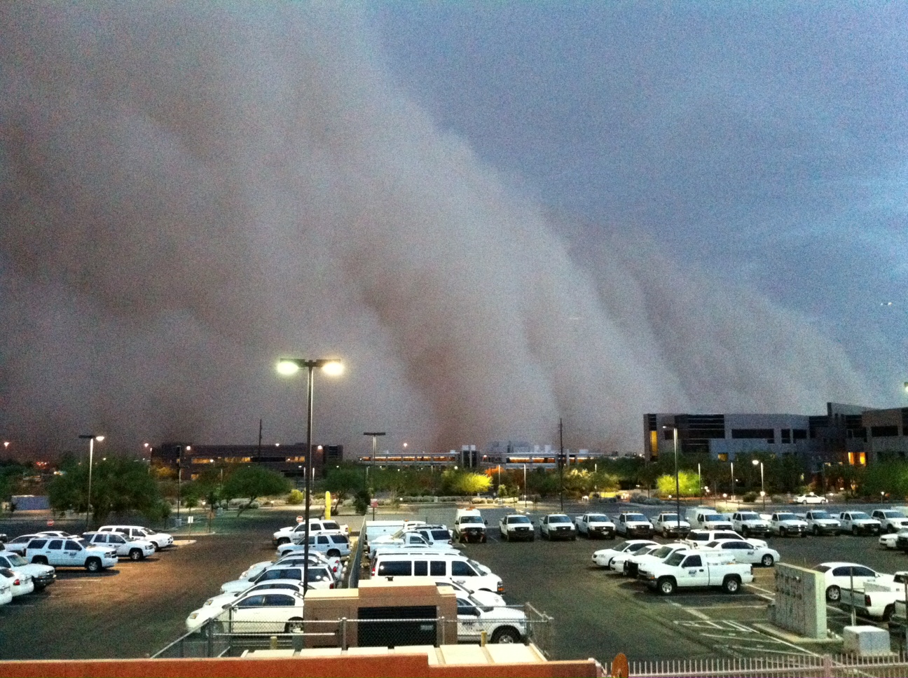 Phoenix, Arizona dust storm as viewed from local National Weather Service office on 05 July 2011