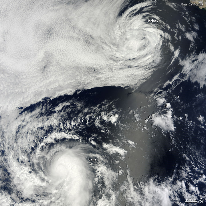 Eastern Pacific Tropical Cyclones off Baja California on 16 Sep 2012