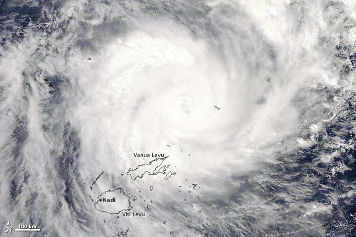 Tropical Cyclone Evan neared Fiji on 16 December 2012