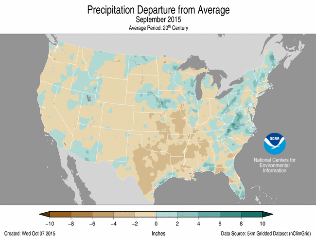 September 2015 Percent of Normal Precipitation