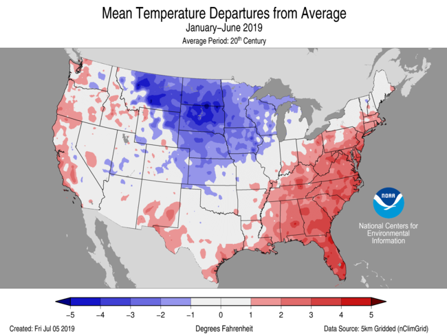 Average Temperature Departures (January-June)