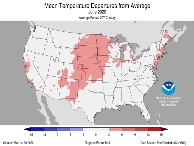 Average Temperature Departures (June)