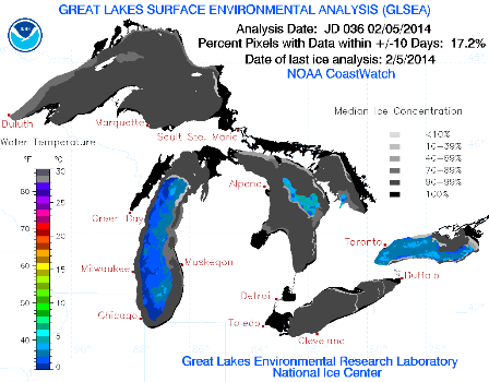 Feb 5 Great Lakes Ice Concentration