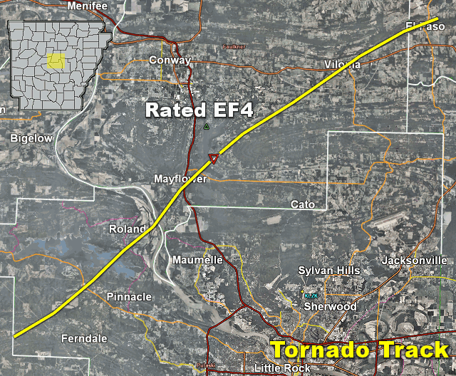 27 April Arkansas Tornado Track