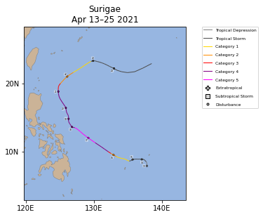 Map of Surigae Storm Track