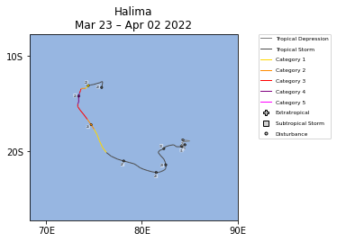 Map of Halima Storm Track