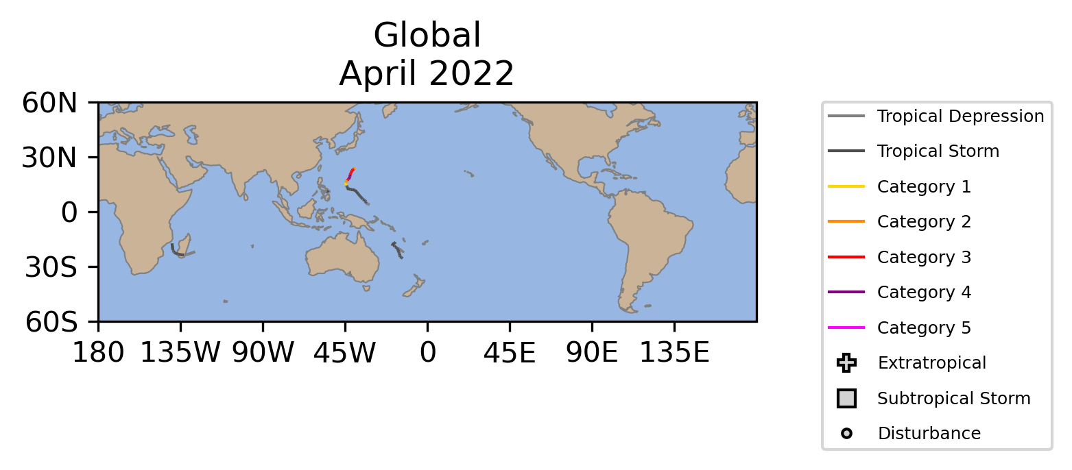 Global Tropical Cyclone April Counts