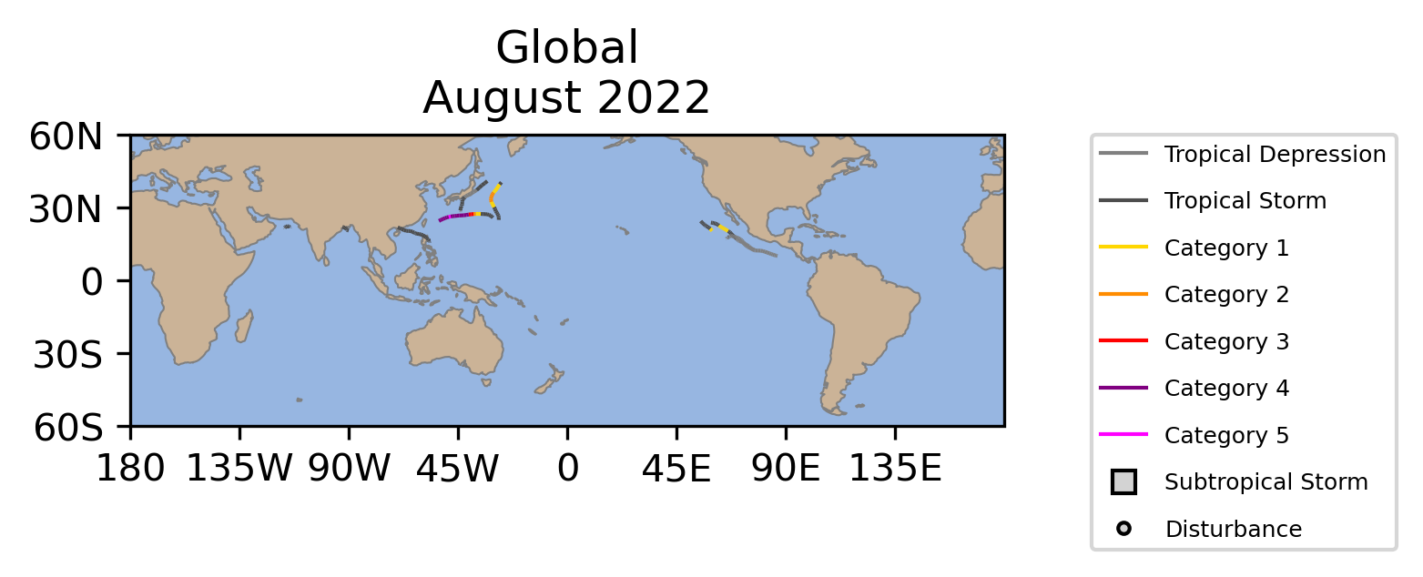 Global Tropical Cyclone August Counts