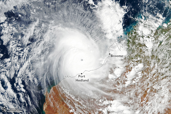 Satellite image of Cyclone Ilsa.