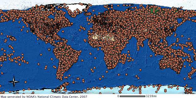 Global Surface Summary of the Day GIS map