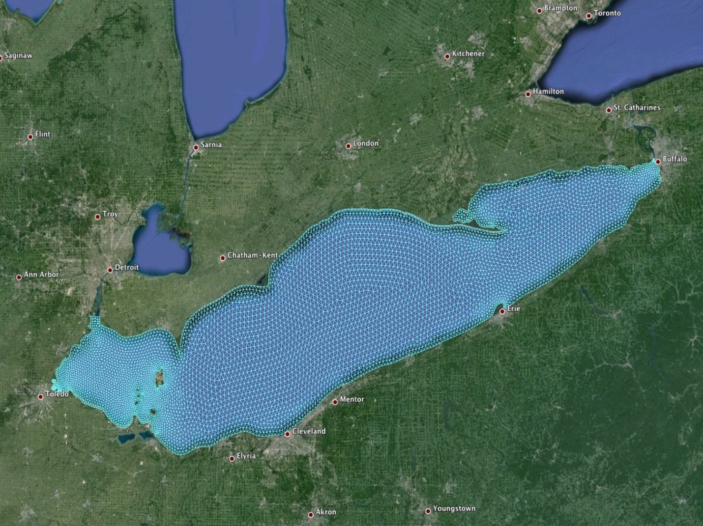 LEOFS model domain and grid map (source: NOAA/NOS)