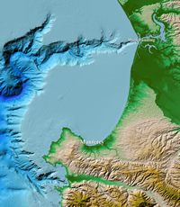 Tsunami inundation grid, Monterey Bay, CA