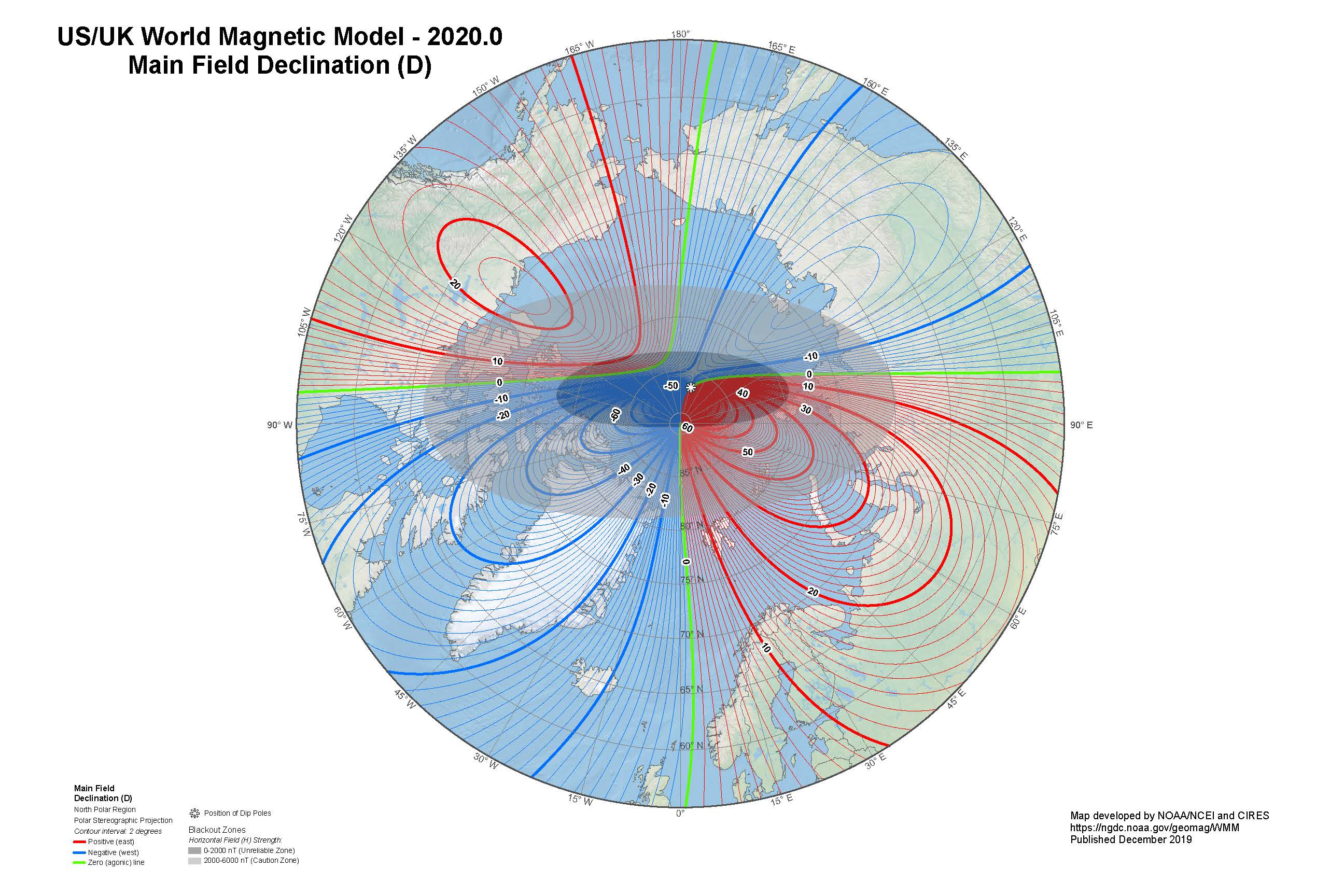 Arctic Main Field Declination (D)