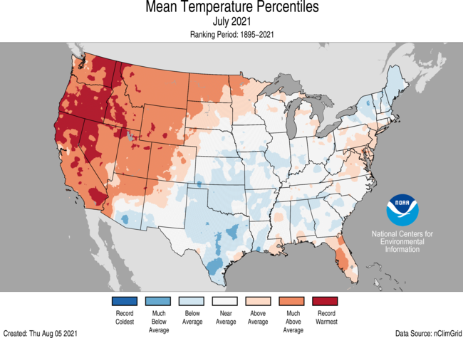 Assessing The Us Climate In July 2021 News National Centers For