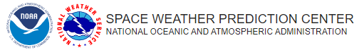 Space weather Prediction center and NOAA logos