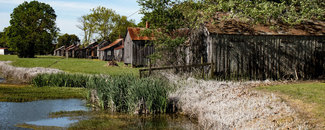 Picture of historic homes along a Louisiana bayou