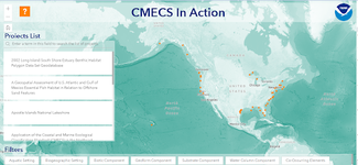 Map shows the locations of CMECS across U.S estuarine, marine, and Great Lakes waters.